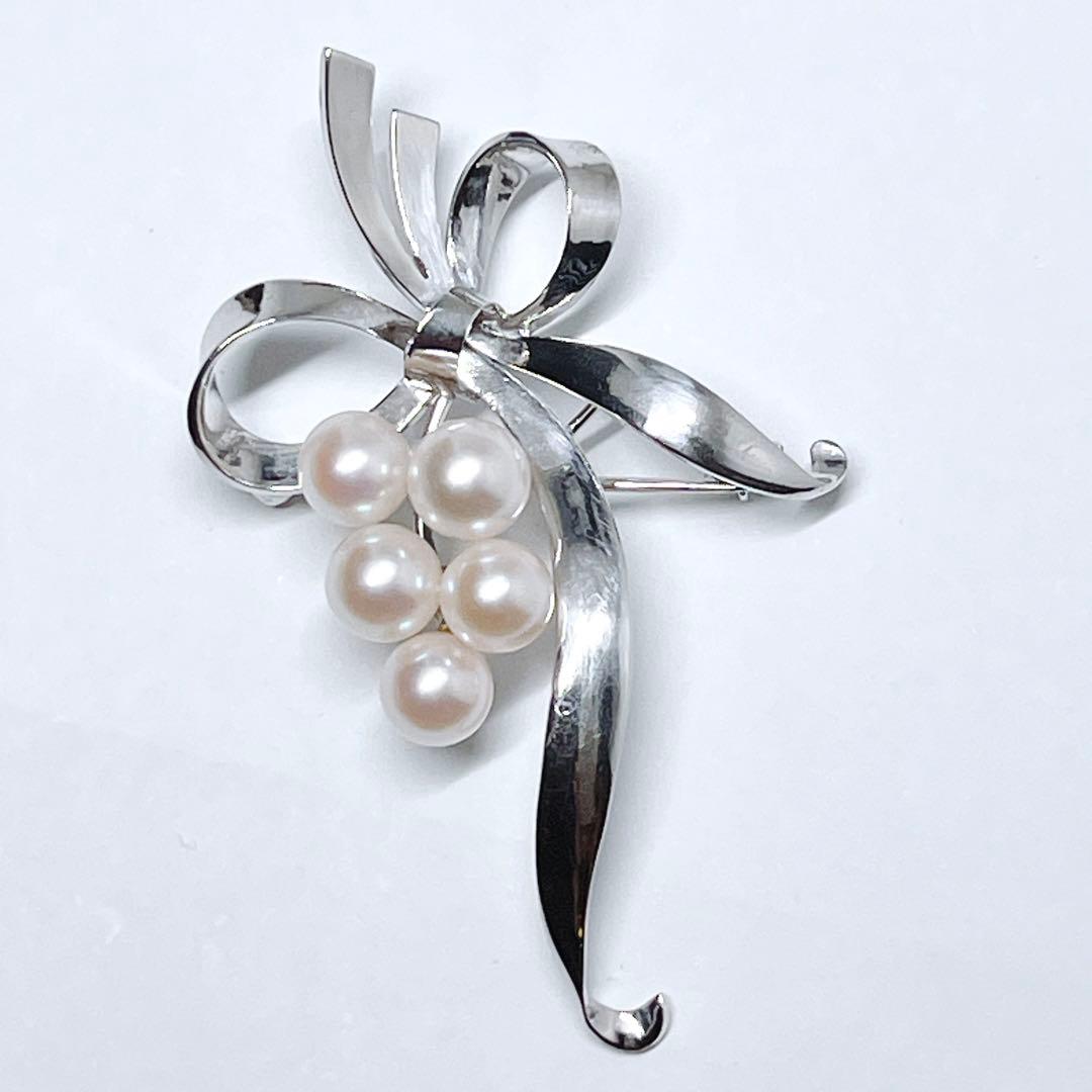 新品同様】ミキモト 幸福の木アコヤ本真珠パールブローチコサージュ