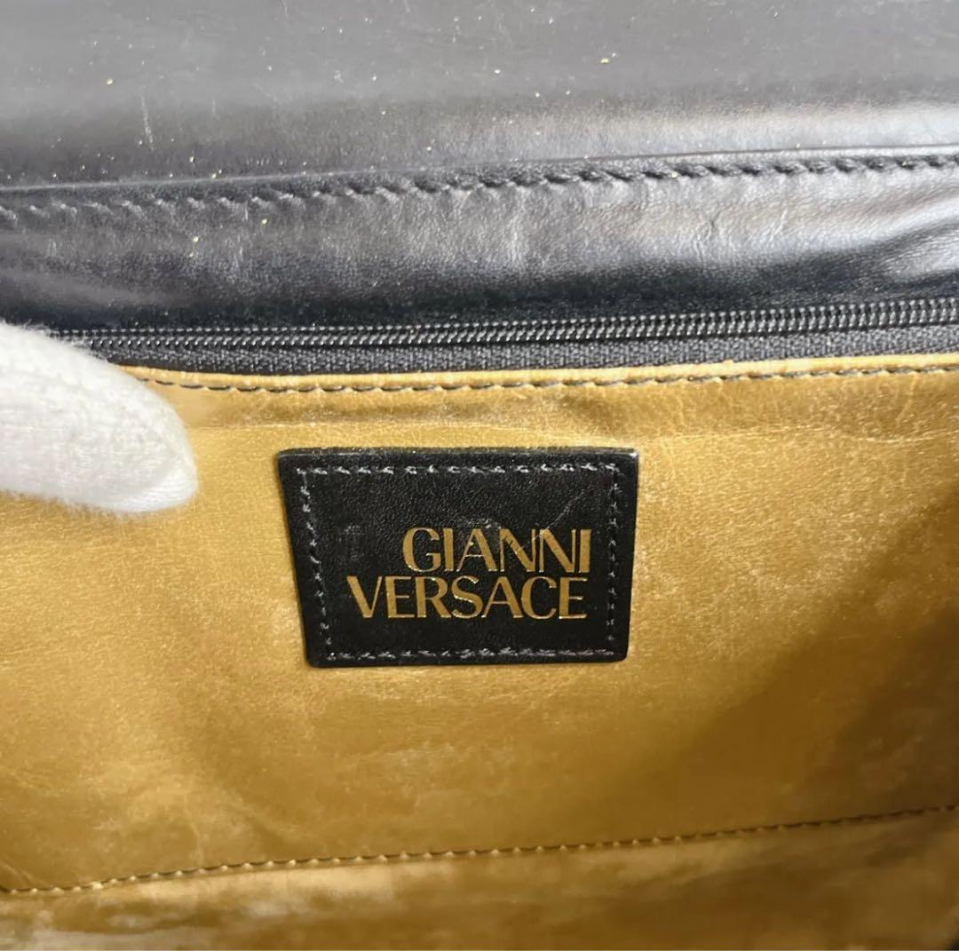 ジャンニヴェルサーチェ 太陽神 ハンドバッグ 自立 総柄 メデューサ レザー