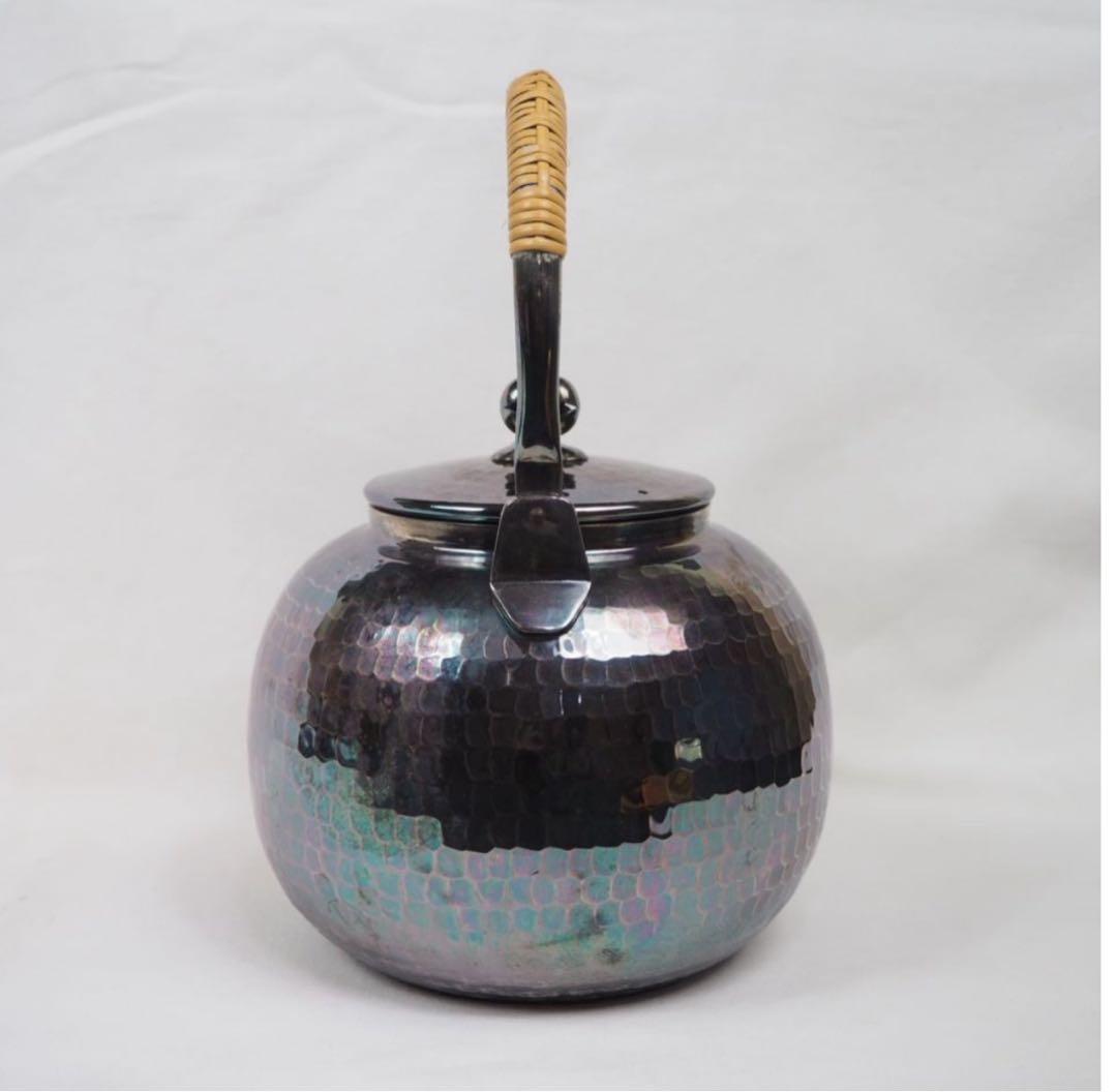 まっち様専用送料無料 未使用 時代物 銀仕上げ鎚肌銀瓶/銀