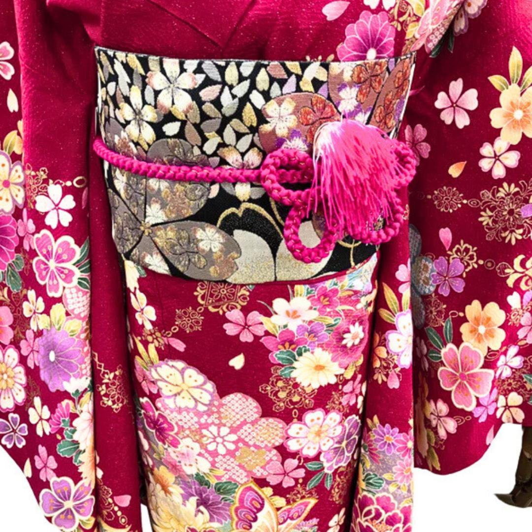 ≪早い者勝ち≫【お得品】 振袖セット 成人式 正絹 花柄 赤