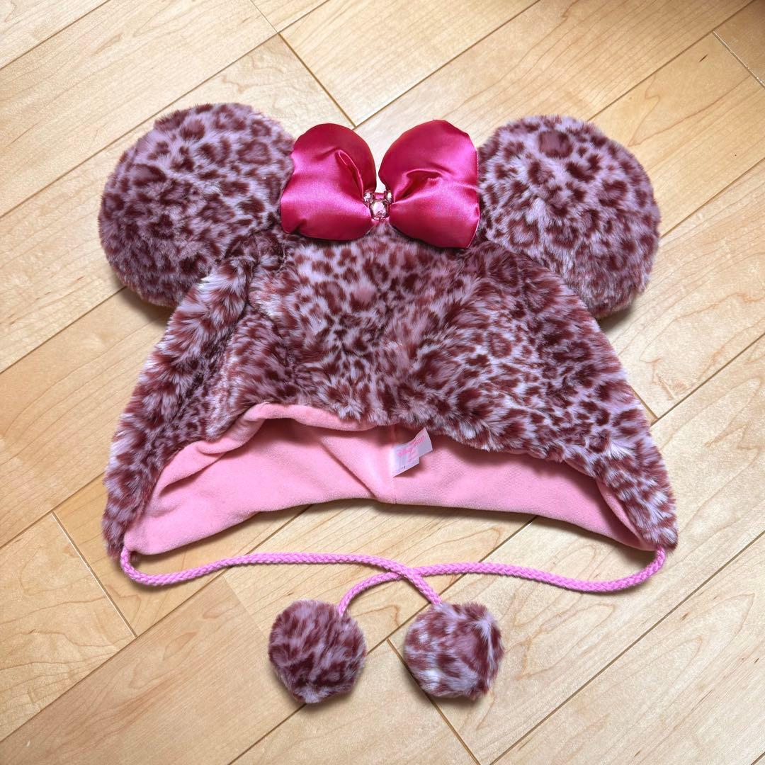 東京ディズニーリゾート ミニー カチューシャ 豹柄 ヒョウ柄 ピンク