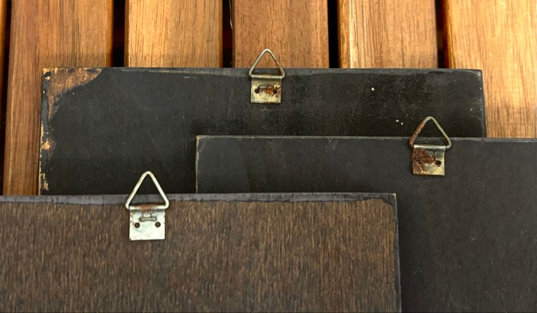 30cm】 3枚セット ヴィンテージ イコン画 イタリア 木製画 宗教画 板画