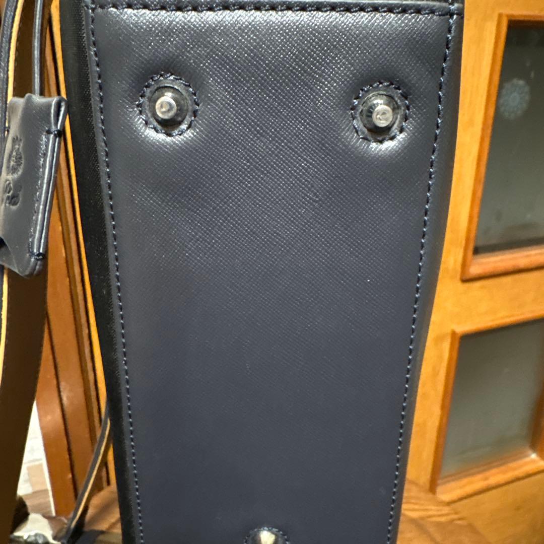 P.I.D/ビジネスバッグ/2way/ブリーフケース/ネイビー/レザー