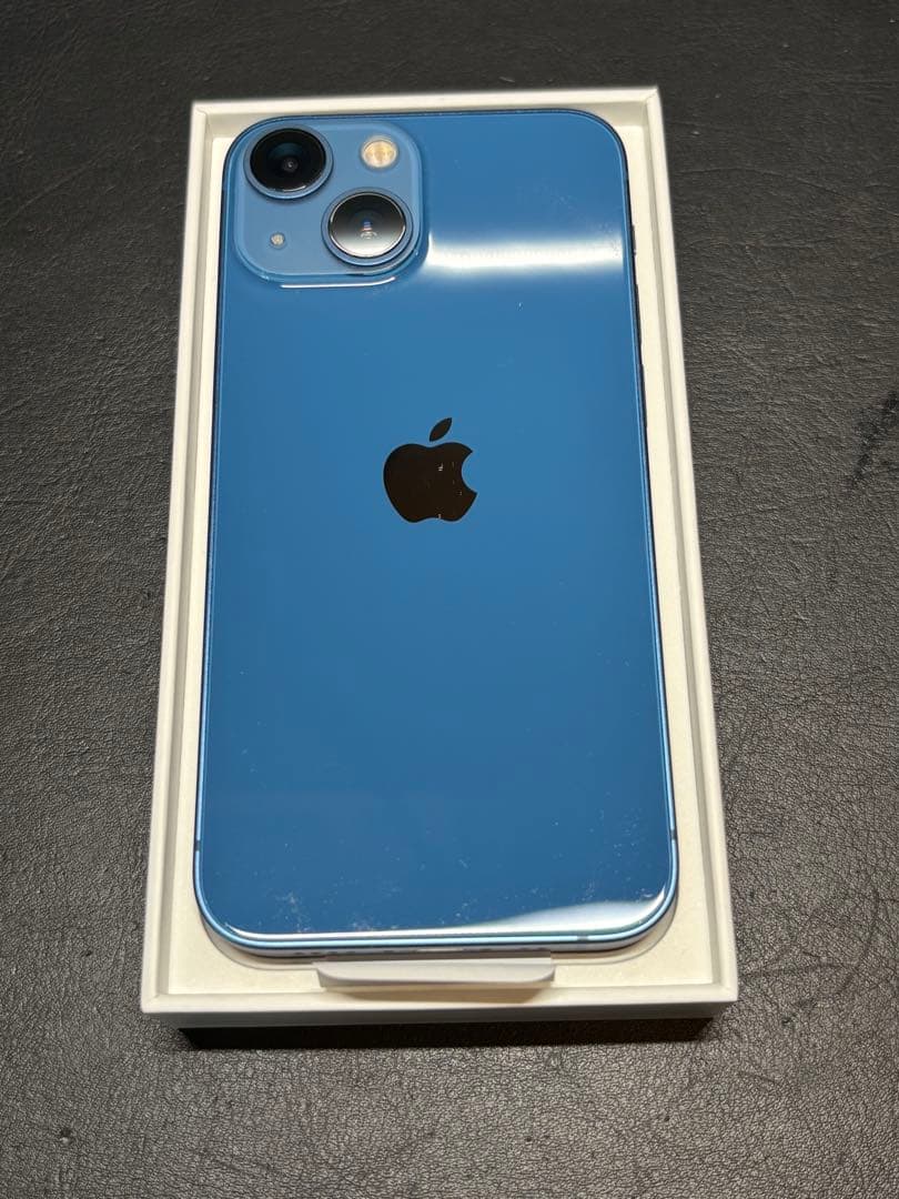 iPhone13 mini ブルー 128GB （箱、保護ガラス、充電付き）