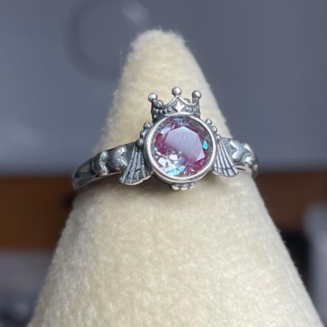 天然石リング　アレキサンドライト　紫緑シラー　高透明　6mm SV925