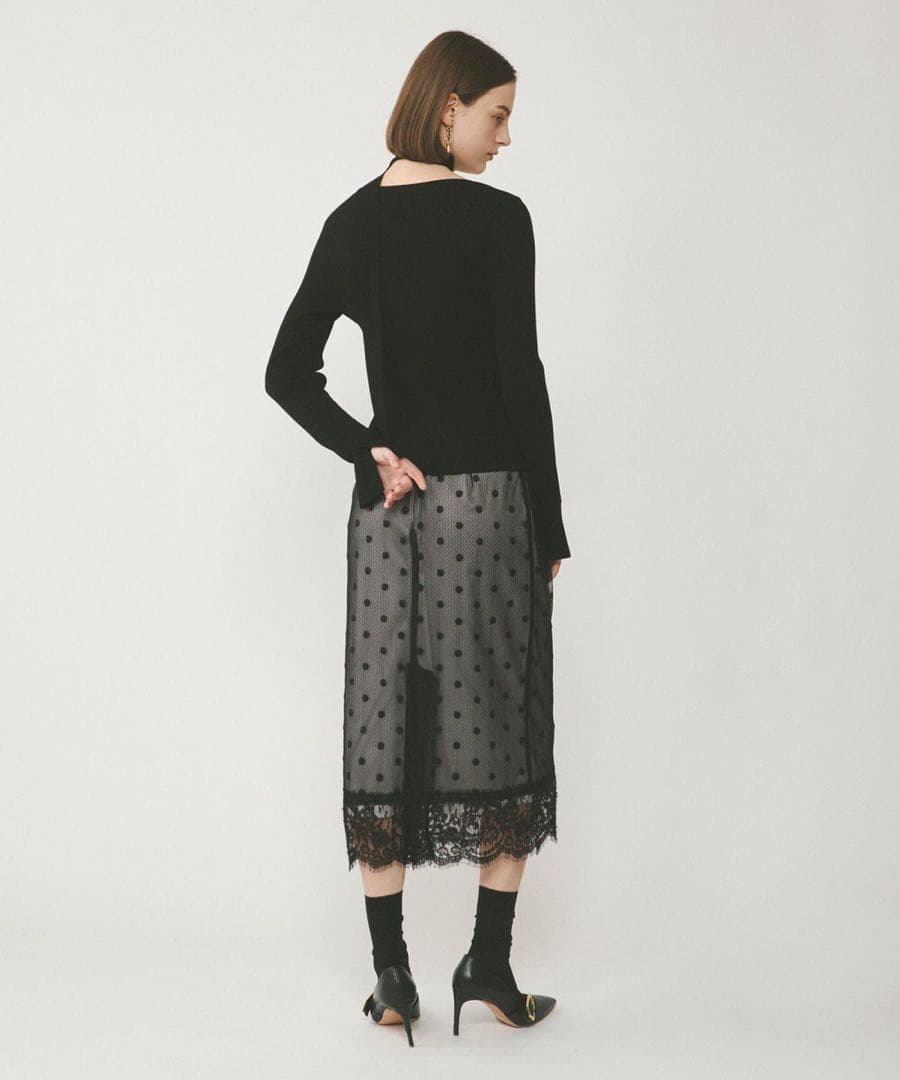 新品未使用　グレースコンチネンタル　ドットチュールタイトスカート38