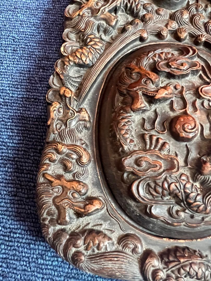 1193 中国 骨董 墨宝閣 龍文硯 時代物 1193 中国骨董墨宝閣龍文硯時代物