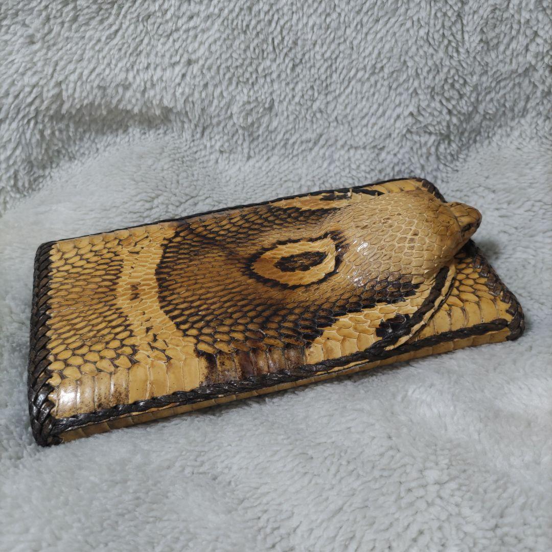 バイカーズウォレット　ライダースウォレット　財布　長財布　蛇革　コブラ　頭