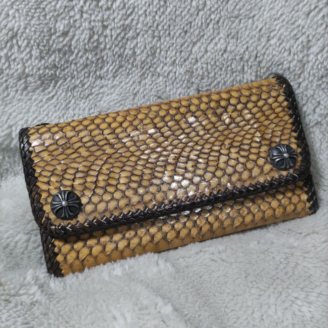 バイカーズウォレット　ライダースウォレット　財布　長財布　蛇革　コブラ　頭