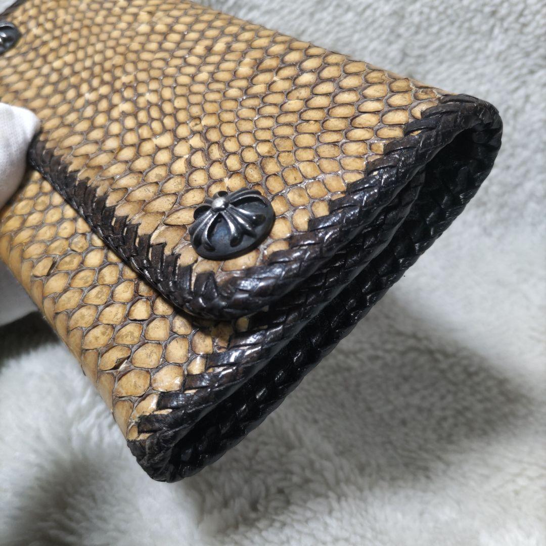 バイカーズウォレット　ライダースウォレット　財布　長財布　蛇革　コブラ　頭