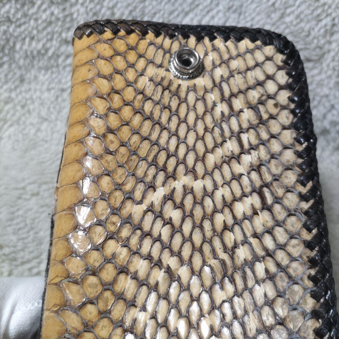 バイカーズウォレット　ライダースウォレット　財布　長財布　蛇革　コブラ　頭