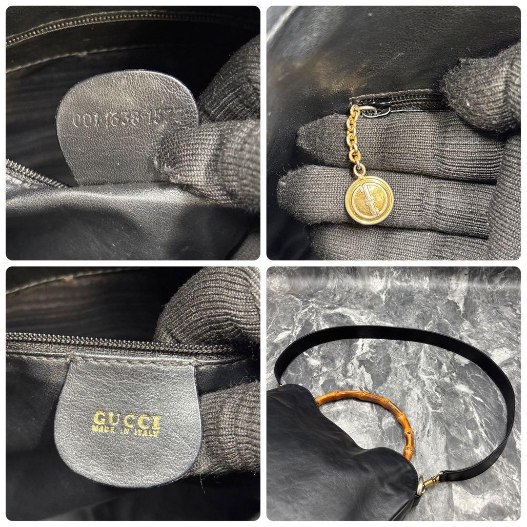 ✨美品✨GUCCI ショルダーバッグ 2way バンブー レザー ブラック
