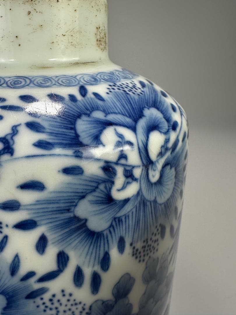 中国美術 煎茶道具 茶器 青花花卉文茶壺 染付茶入 時代 古物 唐物