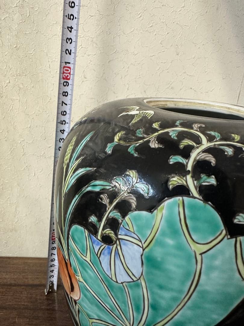 中国 五彩 粉彩 染付 壺 蓮鴨図 古美術 アンティーク 時代物