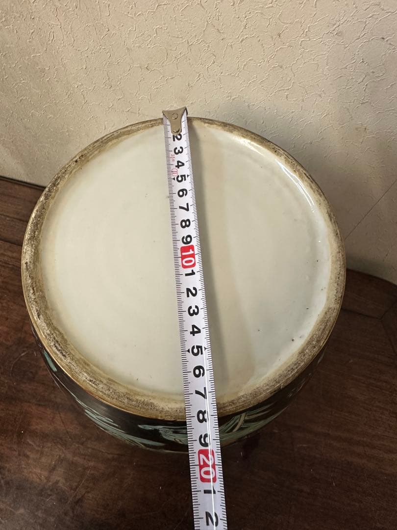 中国 五彩 粉彩 染付 壺 蓮鴨図 古美術 アンティーク 時代物