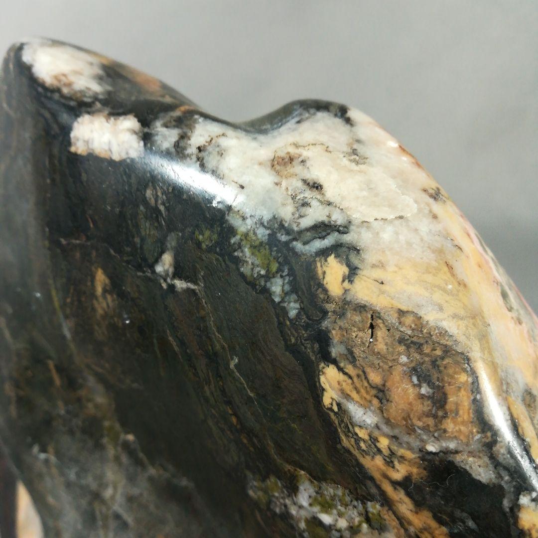 天然石 桜花石 鑑賞石 水石 置物 木製台座