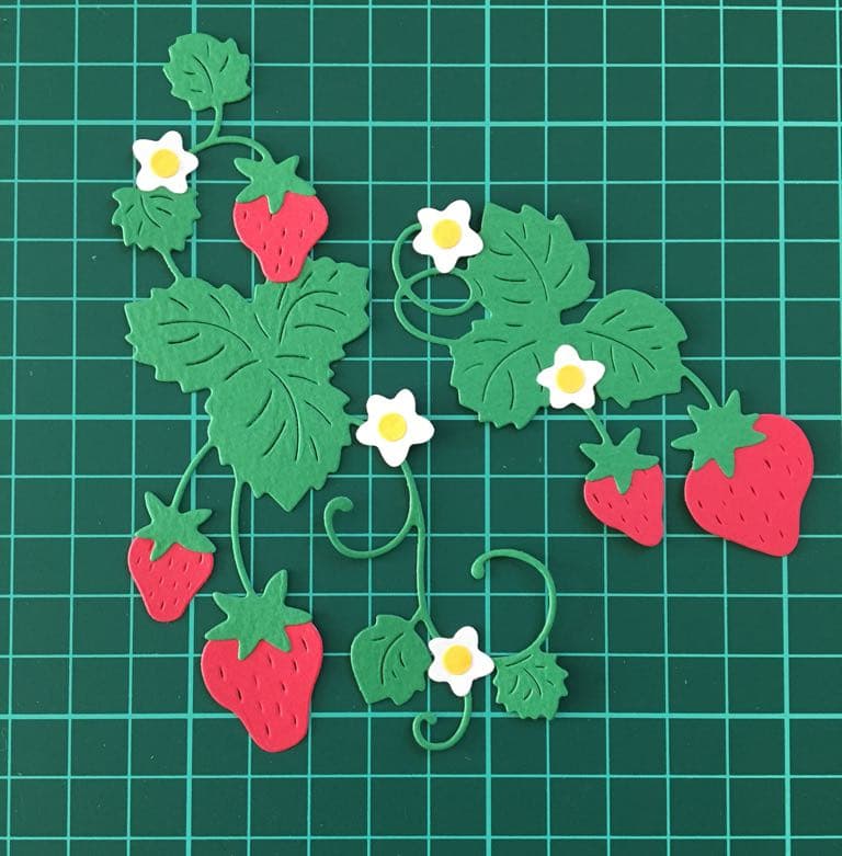 いちご狩りセット サンプル ♡ クラフトパンチ ダイカット アルバム作り