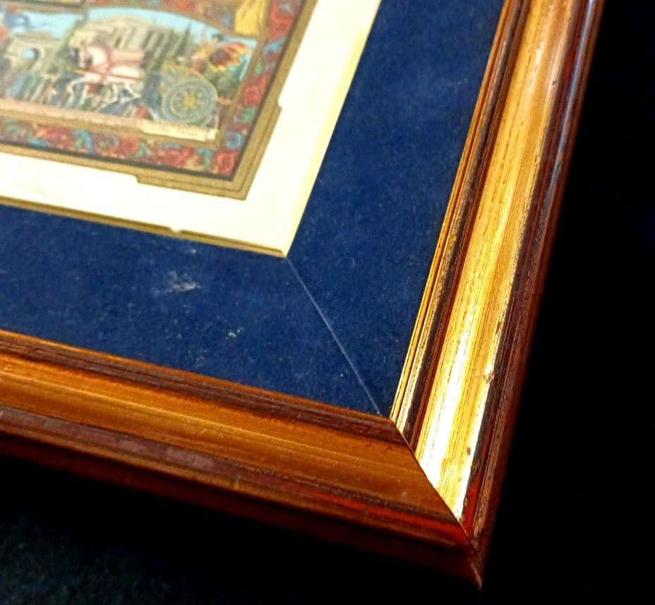 お値下げ　額装　J．Gradassi「シェークスピア劇　トーナメント戦」　細密画