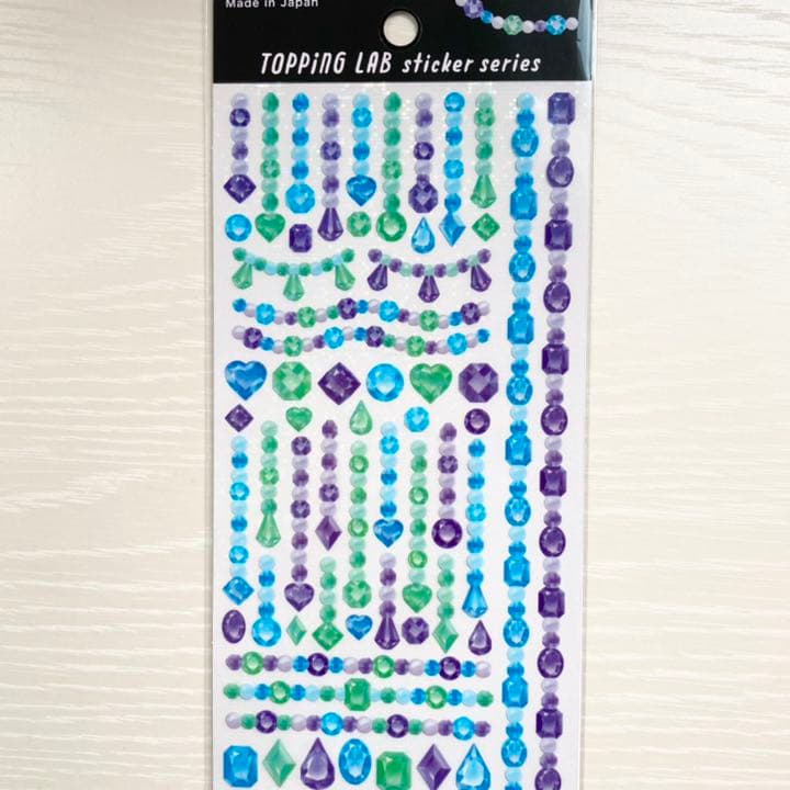 セリア TOPPing LAB ステッカーシール ジュエル 4種