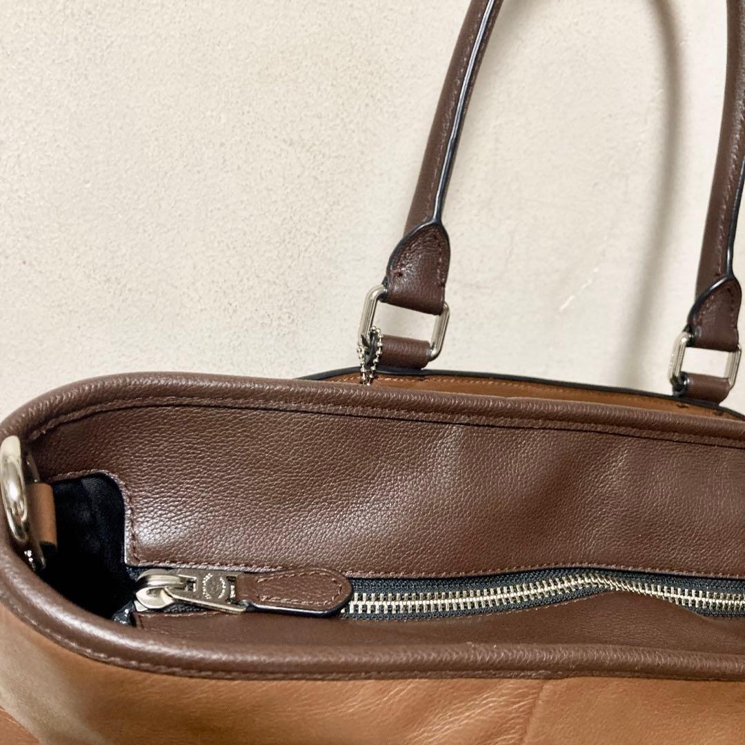 超美品 コーチ ベケット 2way ビジネスバッグ ショルダー レザー A4可