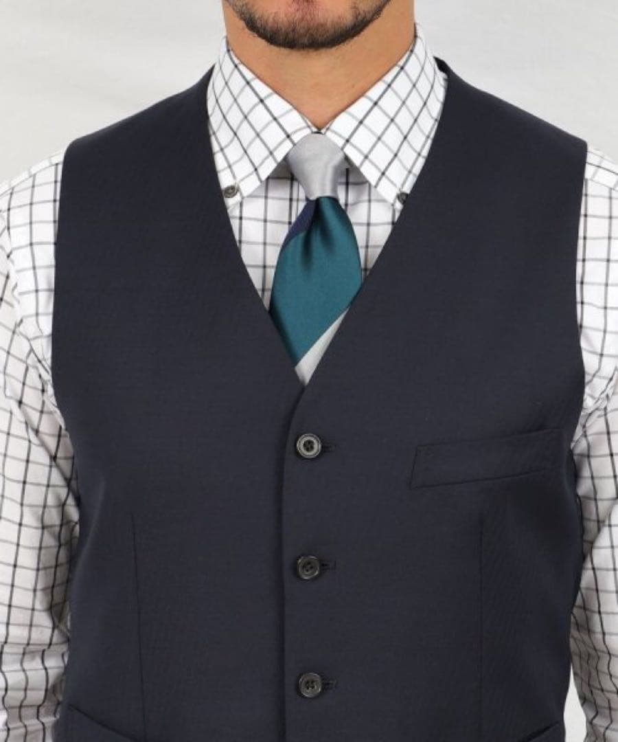 TAKEO KIKUCHI⭐️ DORMEUILスリーピース対応ベスト へリンボン