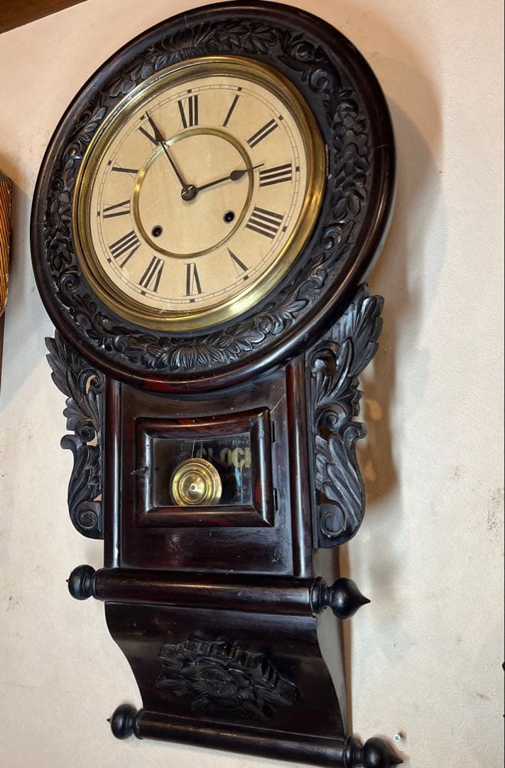 大巻物　柱時計　古時計　振り子　ゼンマイ　ボンボン　レトロ　精工舎　アンティーク