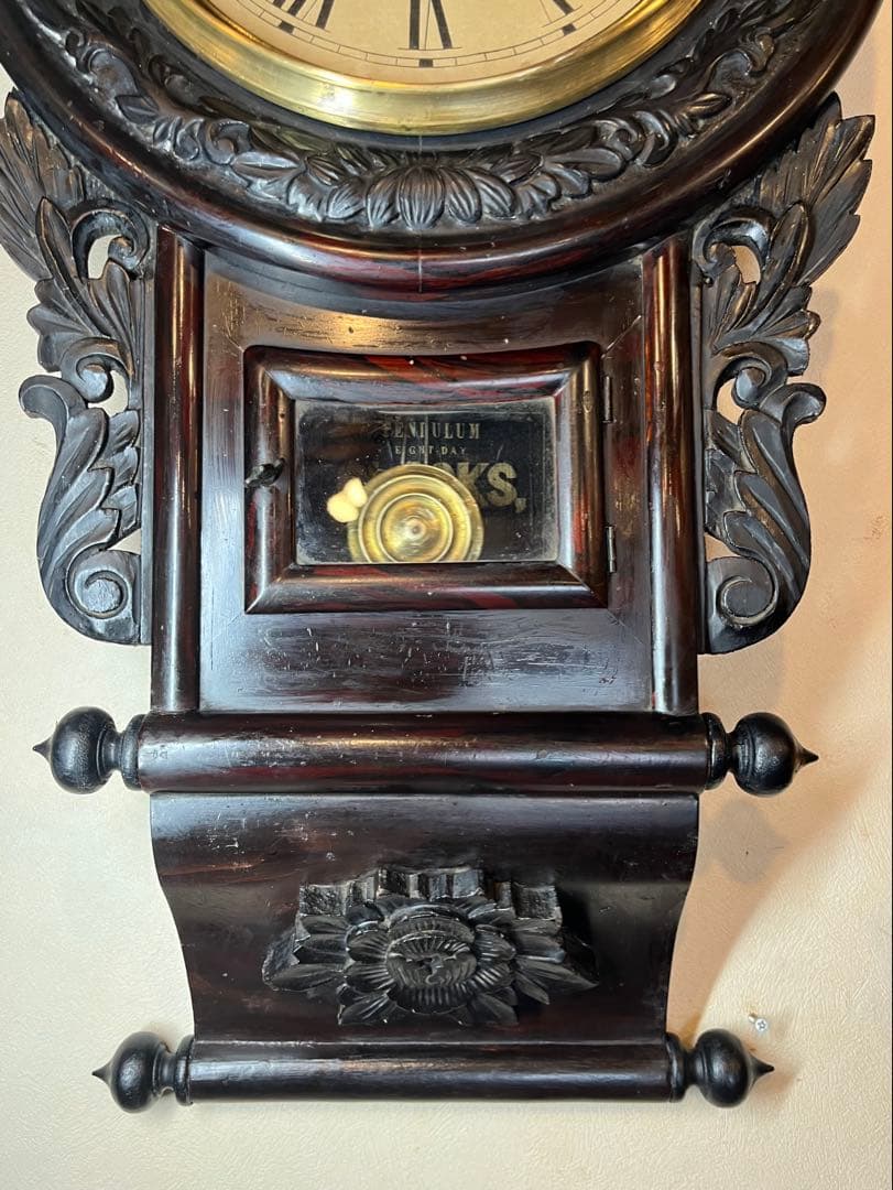 大巻物　柱時計　古時計　振り子　ゼンマイ　ボンボン　レトロ　精工舎　アンティーク