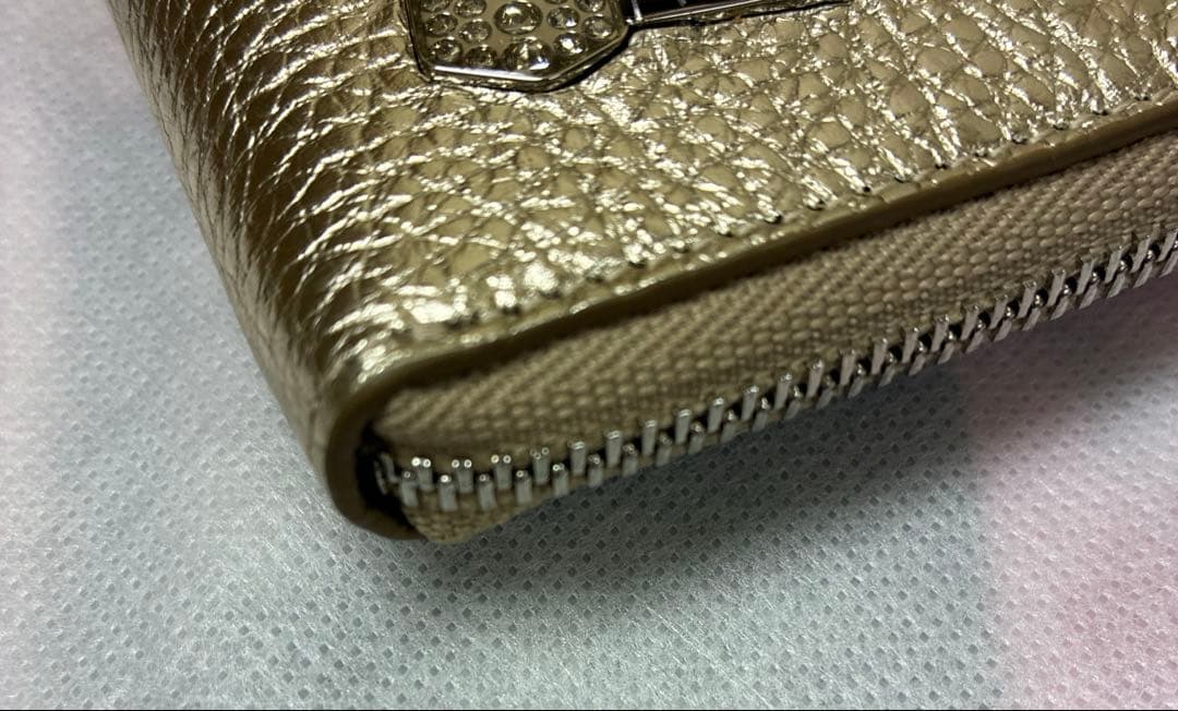 サロンドアルファード ルクーチェ L字ファスナー ミニ財布ゴールド