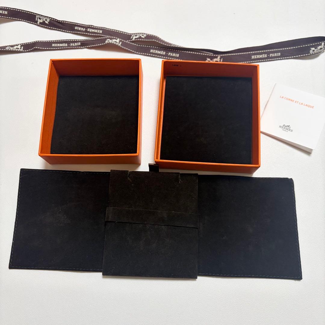 美品 エルメス ネックレス ケース 空箱 保存袋 リボン付き ベロア