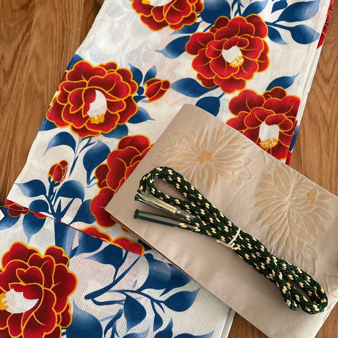 浴衣セット☆新品☆花柄☆大人☆綿麻
