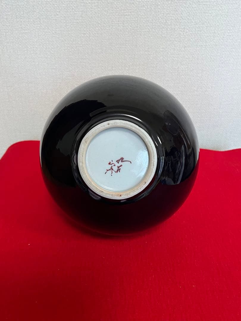 【特大】 人間国宝 三代 徳田八十吉  (正彦銘) 彩釉 瓢型 花入 T198