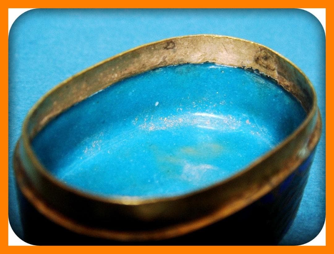 785『七宝 花蝶 香合』黒　//骨董品 古美術 古道具 アンティーク