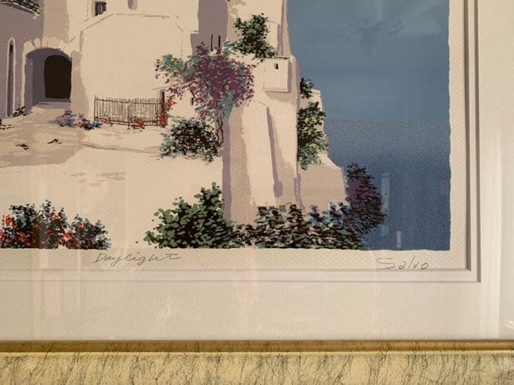 SALVO リトグラフ 希少 額装 サルボ SALVO 風景画 シルクスクリーン