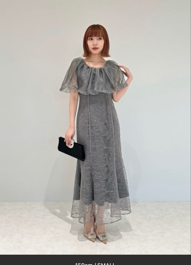 LEJA2WAYオフショルダーパフスリーブバリエマーメイドワンピースロングドレス