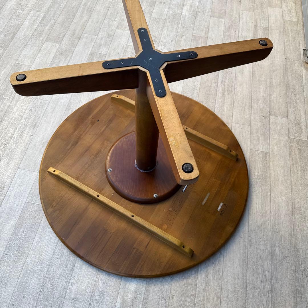 karimoku カフェテーブル　丸テーブル　ヴィンテージ 現状