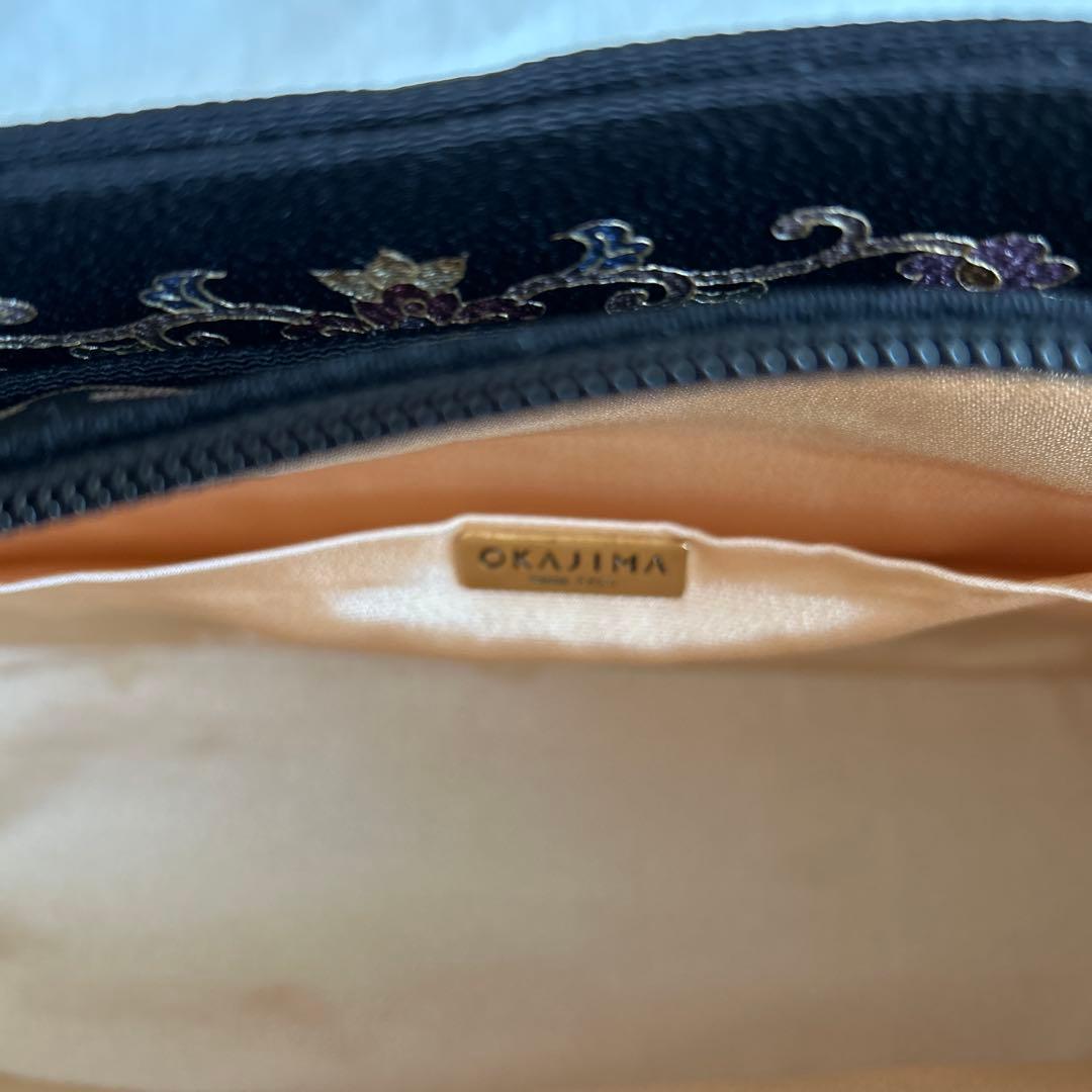 岡重 利休バッグ / 蓬莱袋 正絹