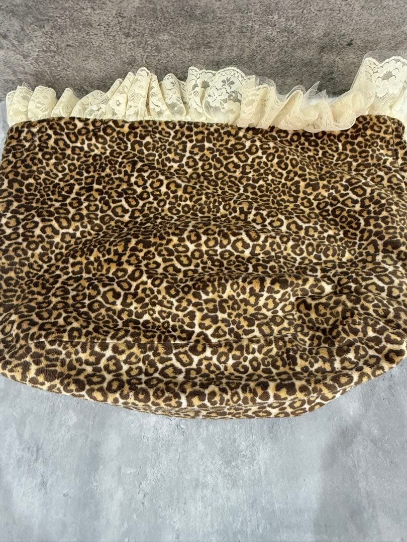 新品】犬服 ファーベッド インナーバック ブルブブ レオパード