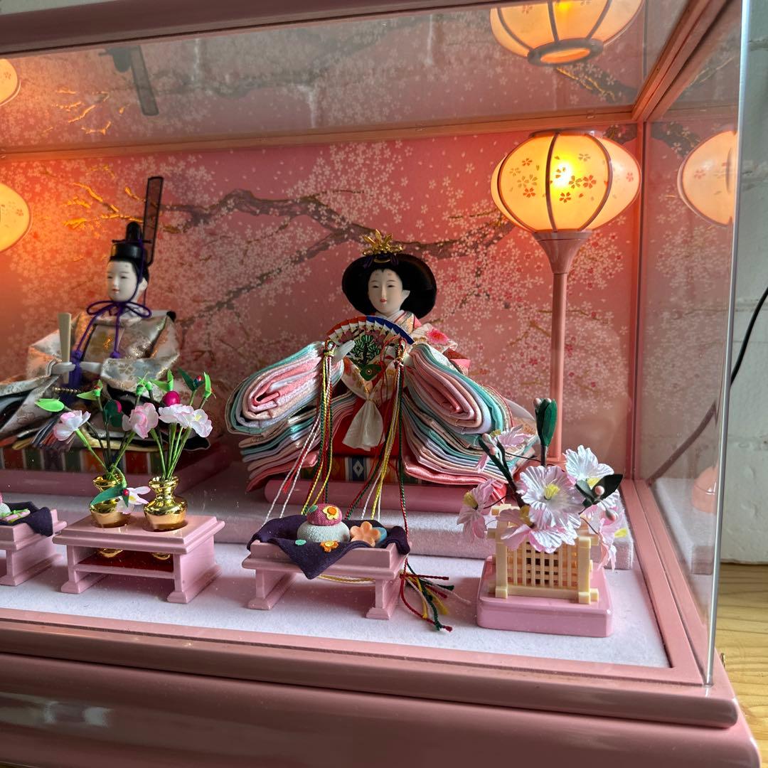 ひな人形セット ピンク 桜の装飾