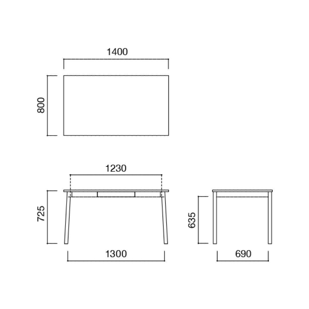 ダイニングテーブル idee STILT TABLE 1400 Green Black
