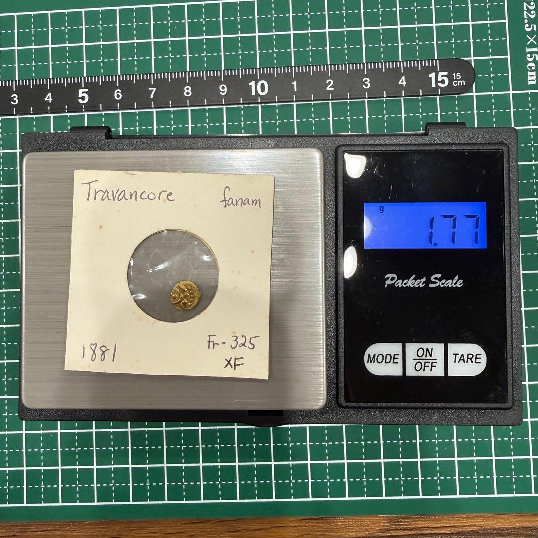 No.67 アンティーク 金貨 インド ファナム トラバンコール 1881 - メルカリ