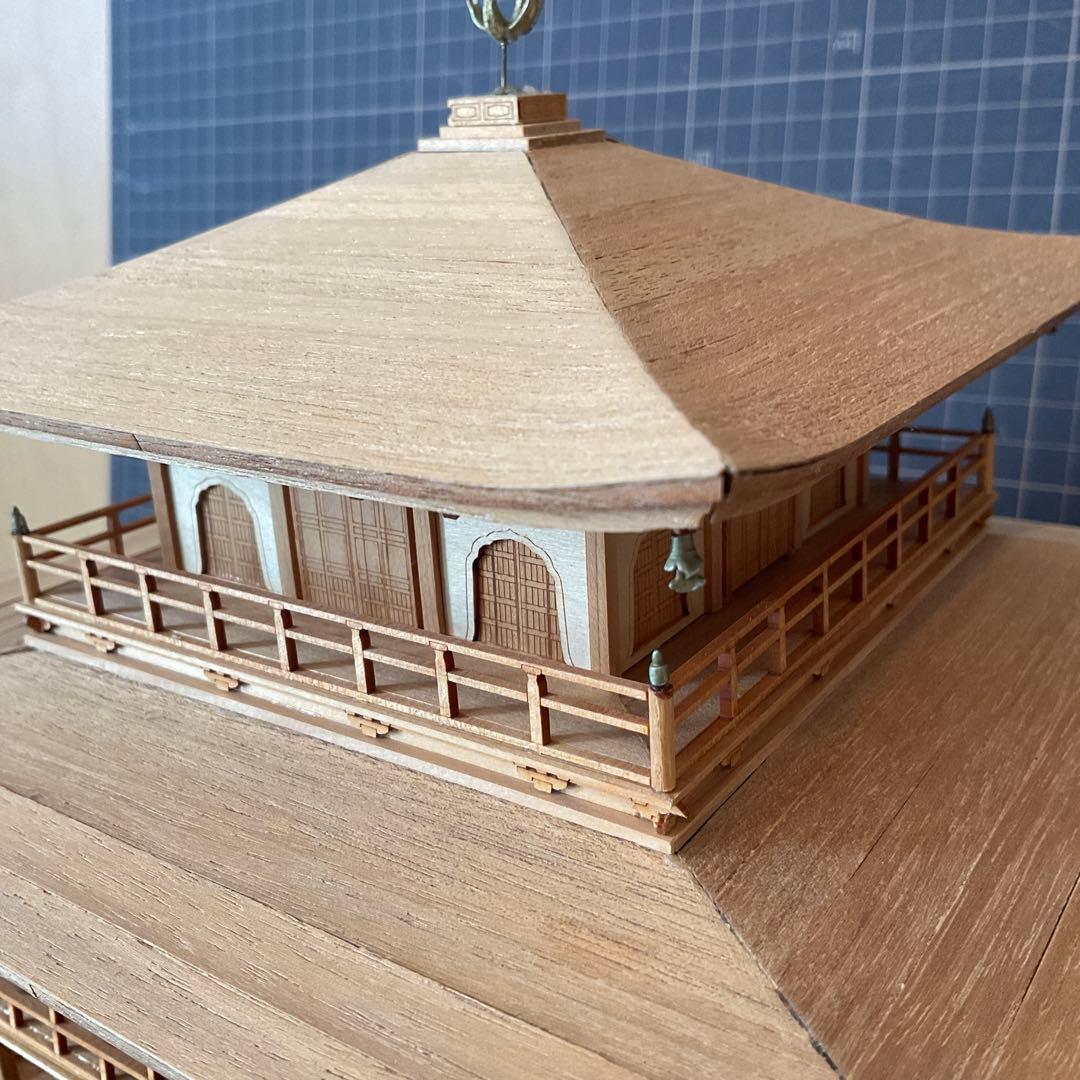 完成品　Woody JOE/ウッディジョー 1/75 金閣　白木作り【組立済み】