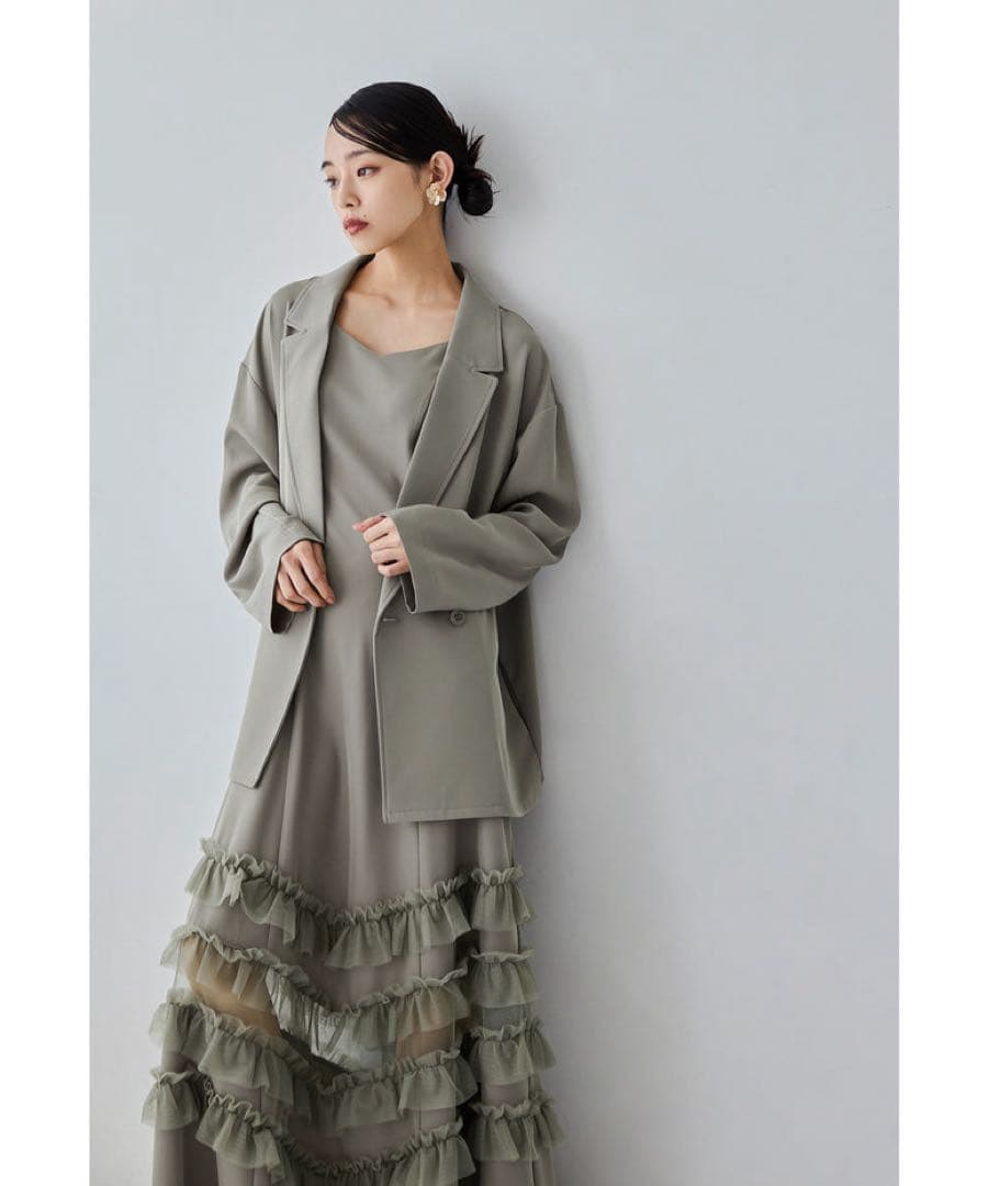 完売品 新品タグ付 et.univer トランスペアレントヘムセットアップドレス