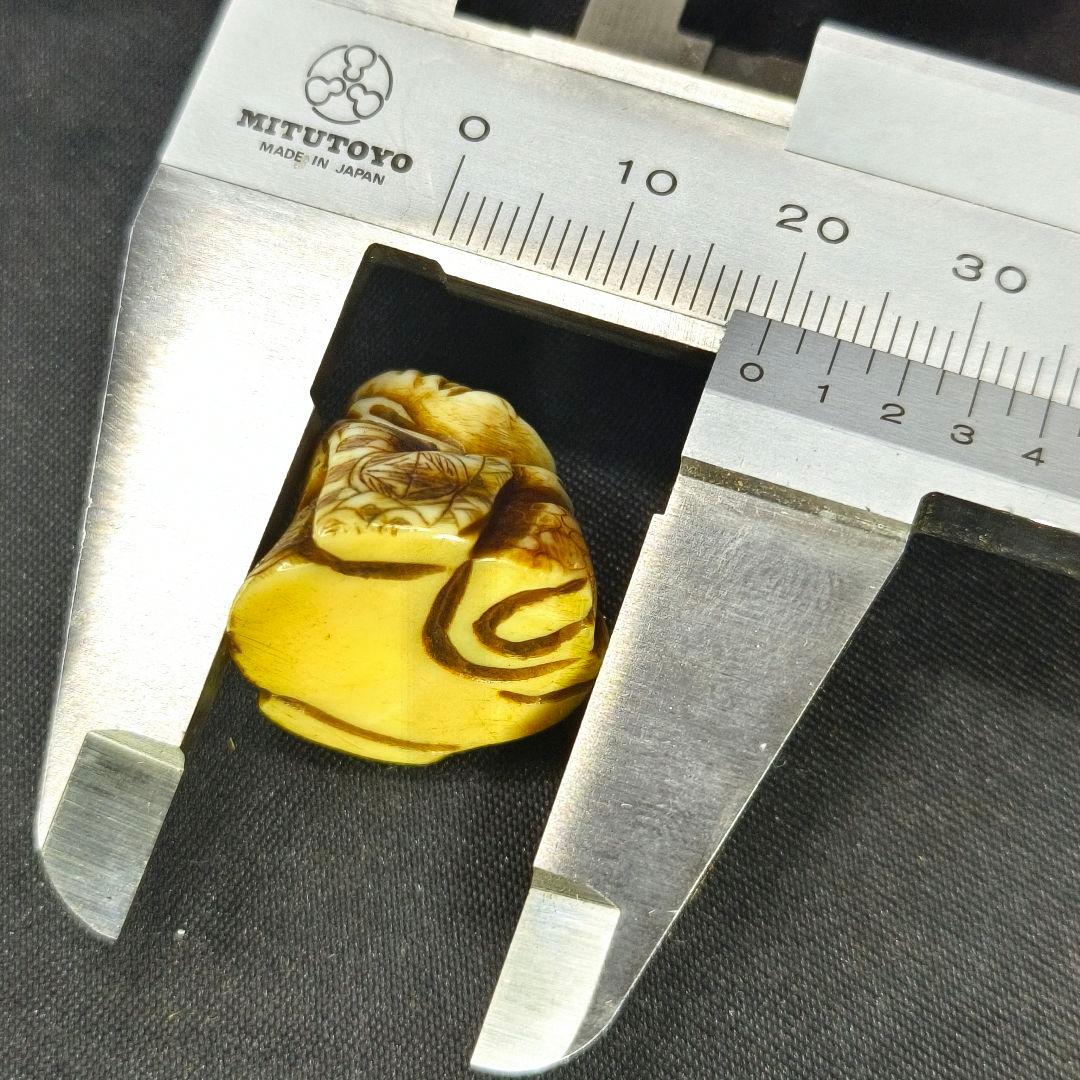 江戸骨董 根付 布袋様 無銘 縞模様 天然貴重材 時代物 蒐集家放出品