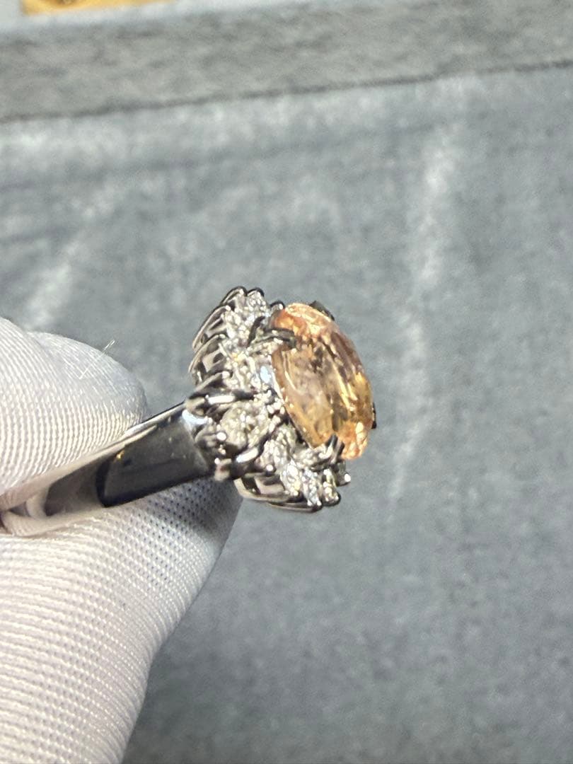 定価百万以上三越ブランドパパラチアカラー サファイア ダイヤモンド リング