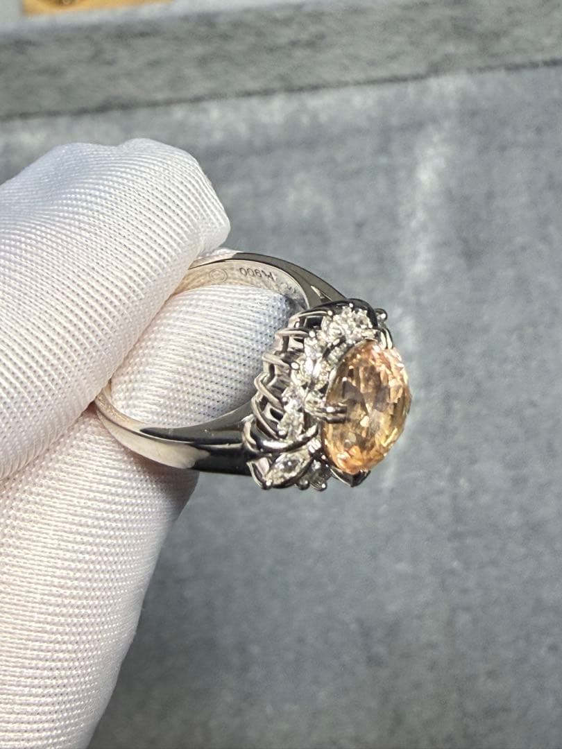 定価百万以上三越ブランドパパラチアカラー サファイア ダイヤモンド リング