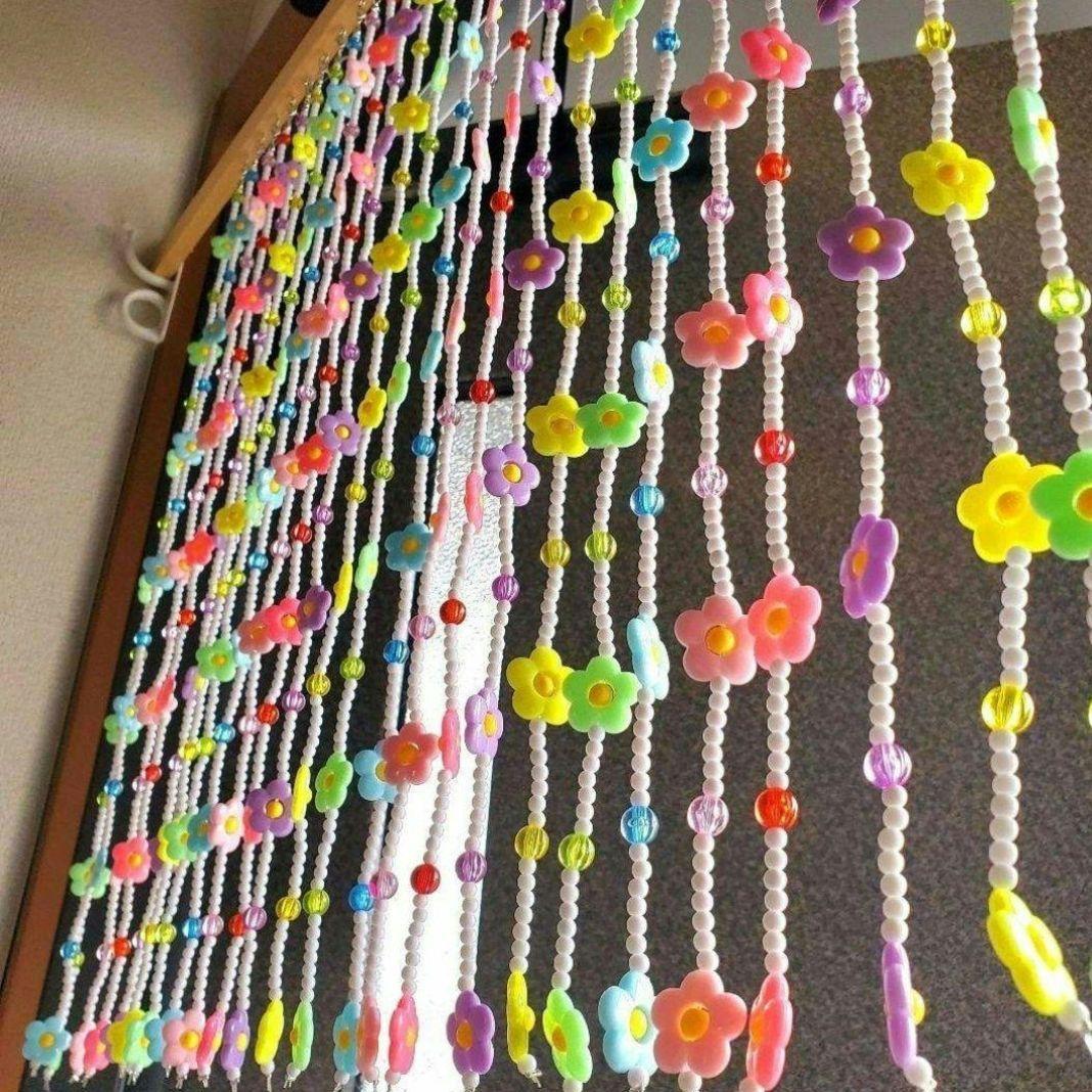 ビーズ のれん レトロ 暖簾 昭和レトロ 雑貨 ポップ ビーズのれん