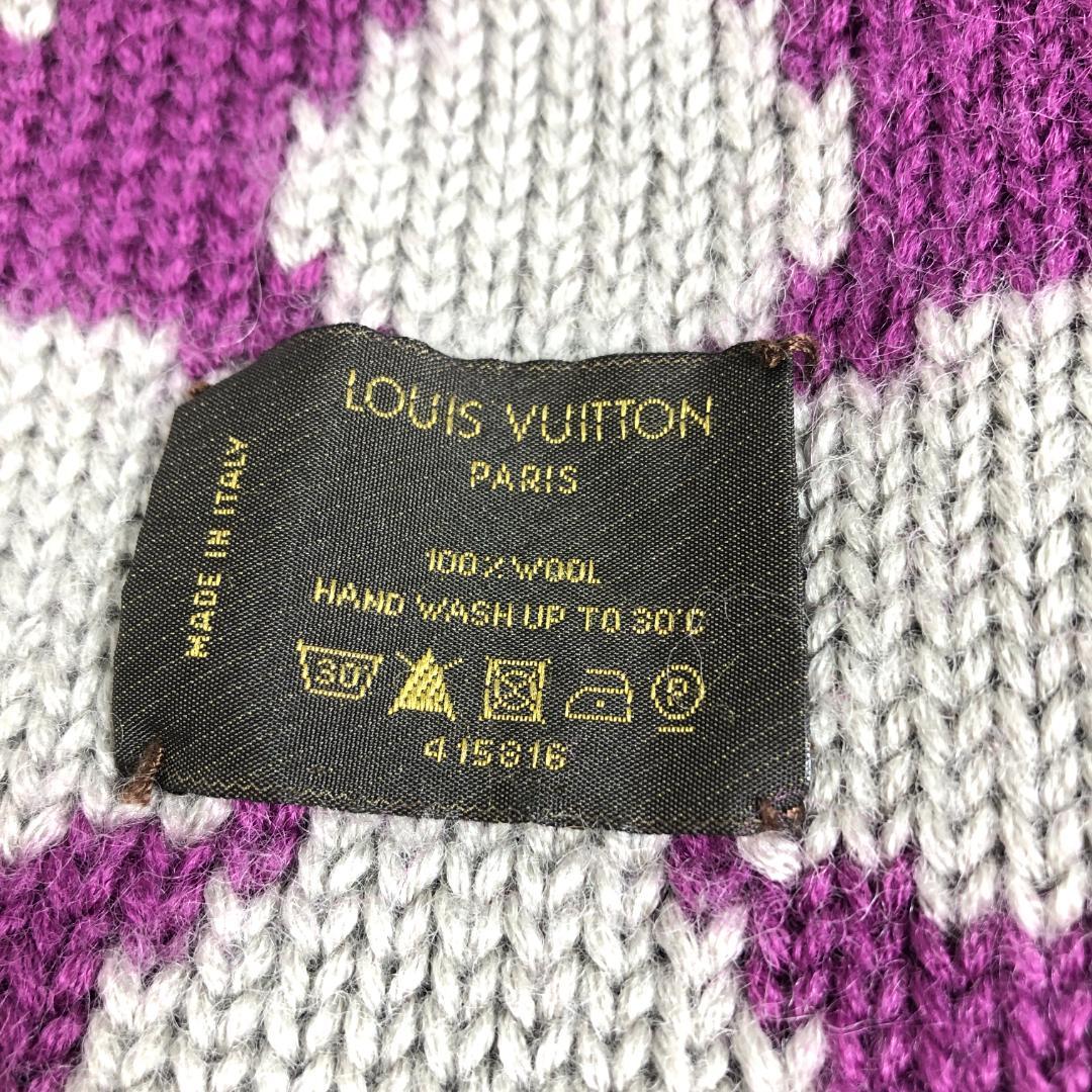 1E314/ルイヴィトン/モノグラム/スヌード/マフラー/グランフロア/パープル