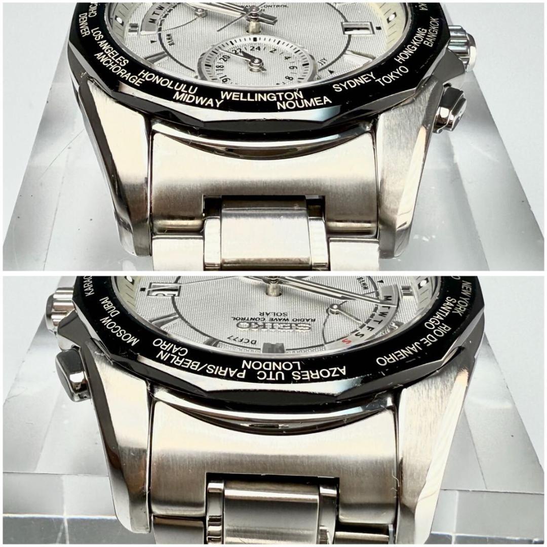 美品【稼働】セイコー ブライツ 腕時計 電波ソーラー チタン ワールドタイム