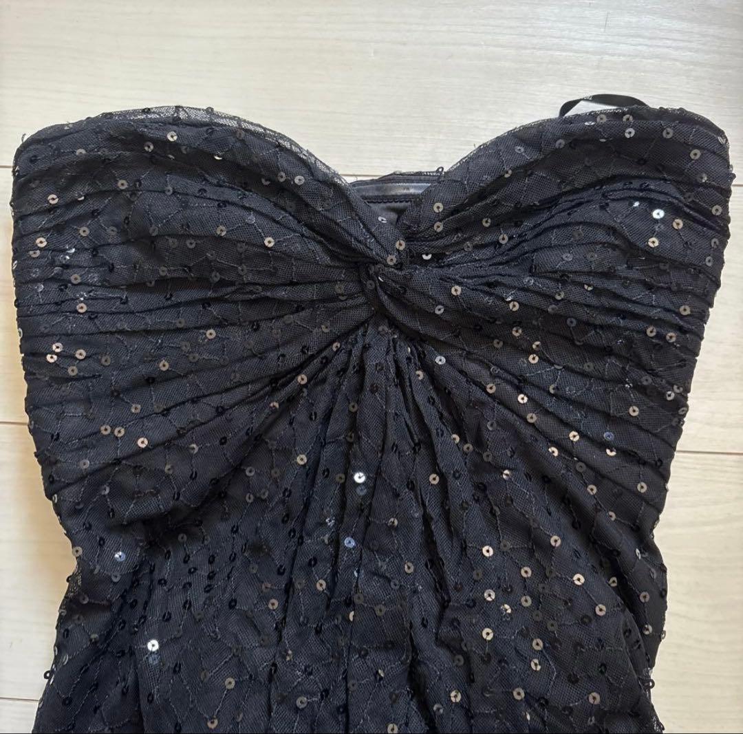 タダシショージ ロングワンピース イブニングドレス ブラック XSサイズ