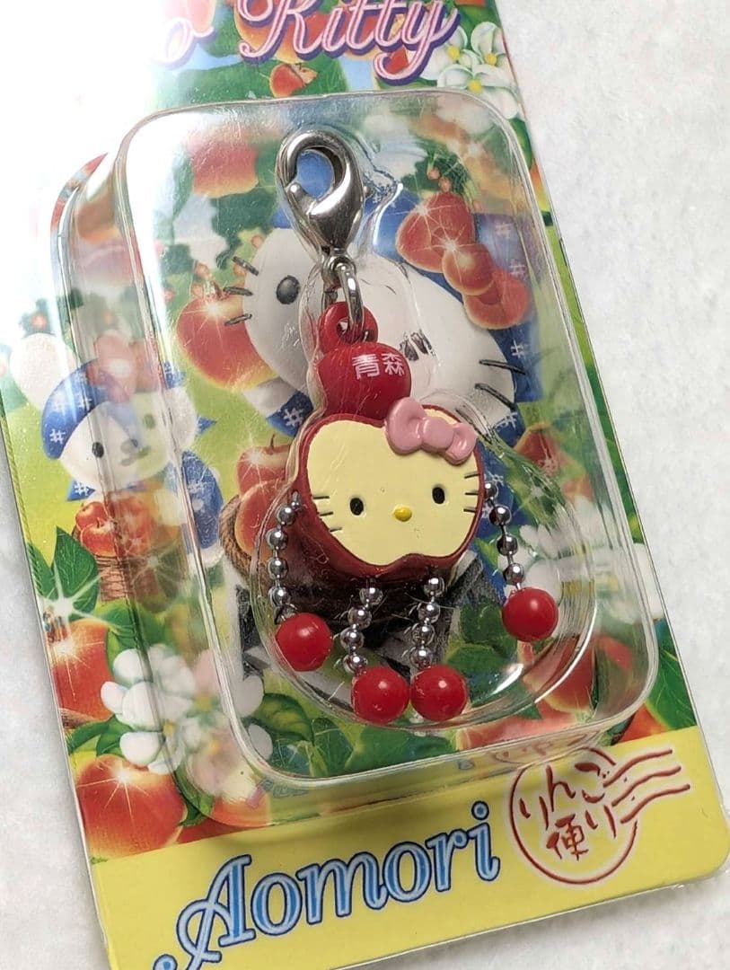 ご当地キティ　根付け　青森限定　りんご便り